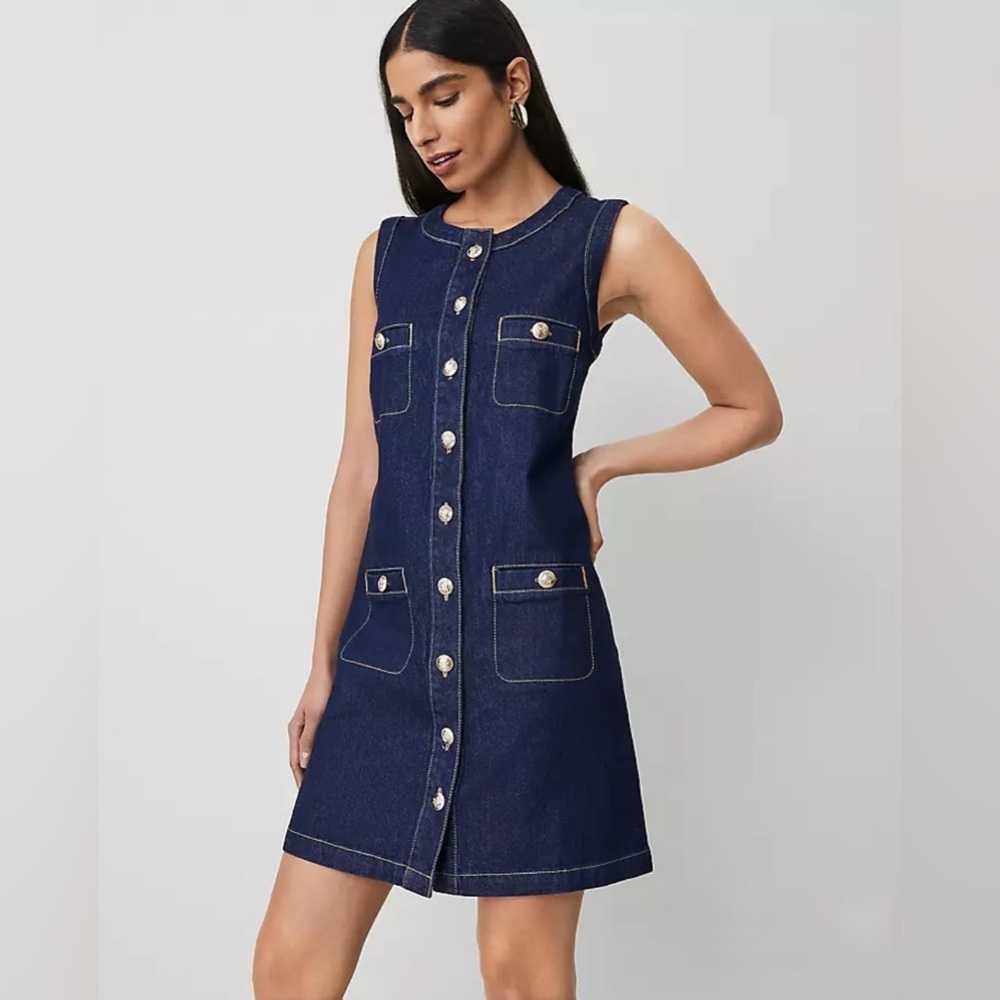 New Ann Taylor Denim Sheath Dress